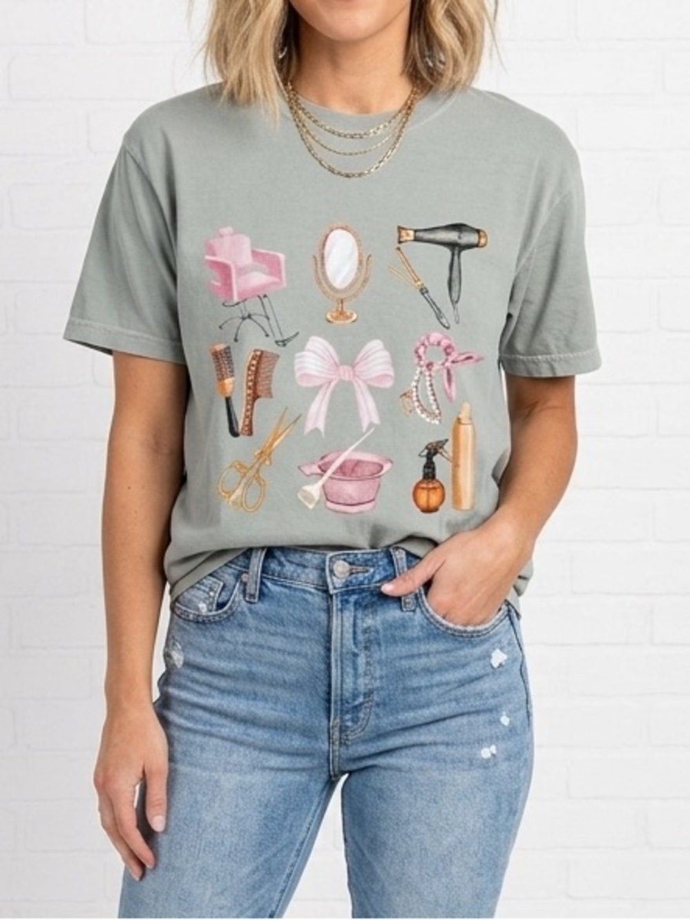 Comfort Colors Hairstylist Tee Coquette Salon Graphic Shirt Small
